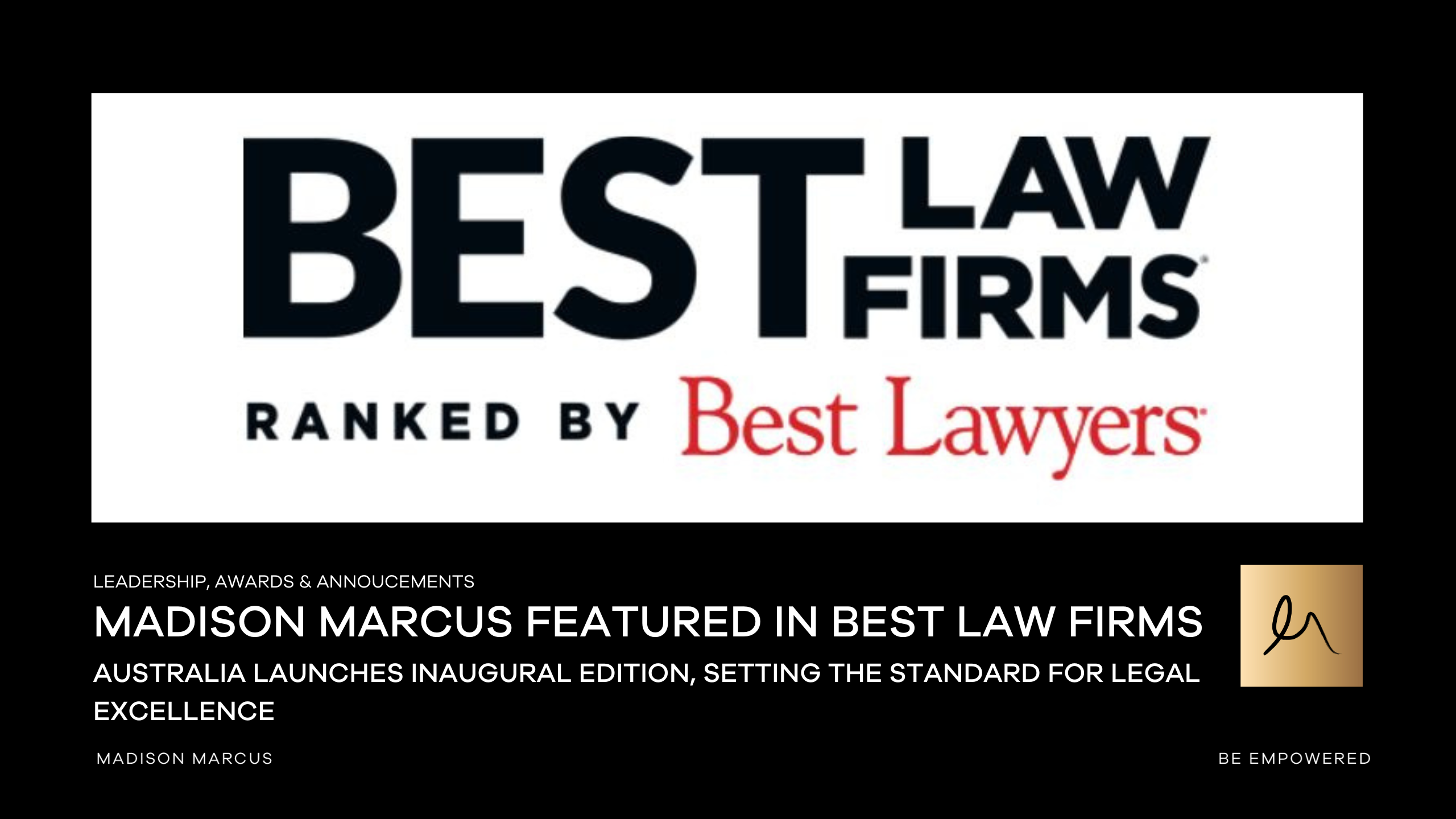 Madison Marcus Featured in Best Law Firms – Australia Launches Inaugural Edition, Setting the Standard for Legal Excellence