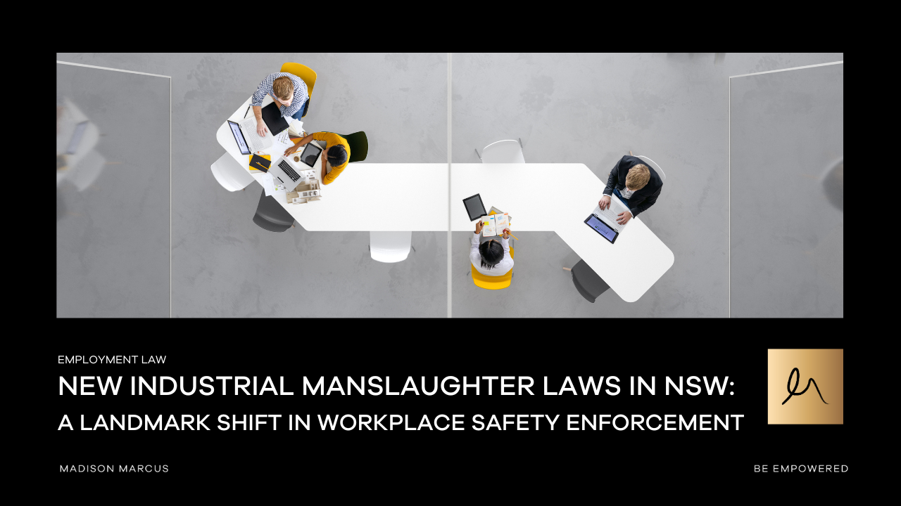 New Industrial Manslaughter Laws in NSW: A Landmark Shift in Workplace Safety Enforcement